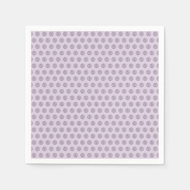 Professional Branding Minimalist Promo Logo Purple Napkin (Front)