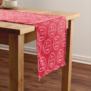 Professional Branding Minimalist Promo Logo Red Short Table Runner