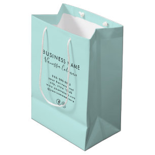 Professional Branding Minimalist Script Soft Blue Medium Gift Bag
