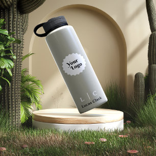 Professional Branding Modern Minimalist Grey Thermal Tumbler