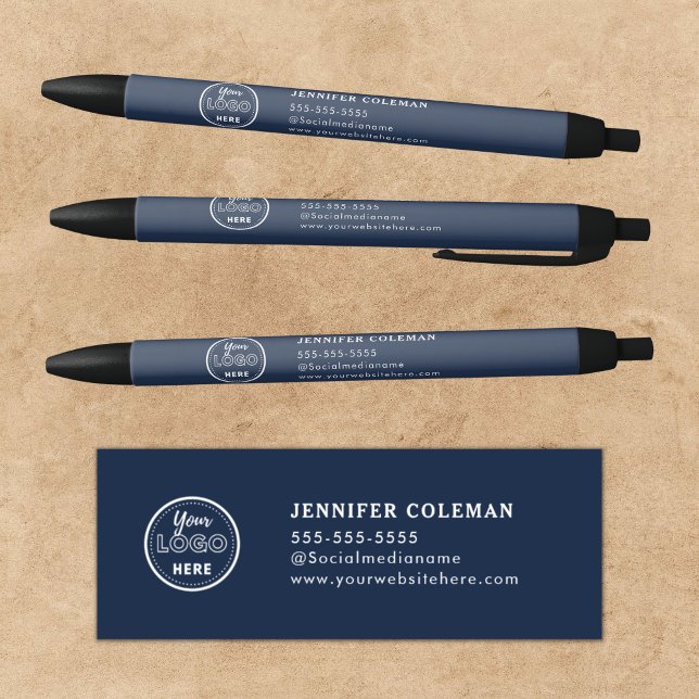 Professional Branding Promotional Logo Navy Blue Black Ink Pen (Creator Uploaded)