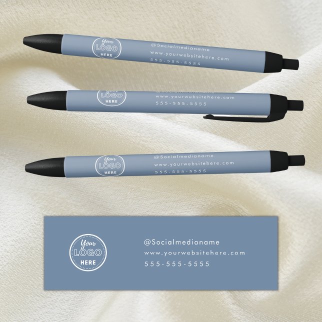 Professional Branding Promotional Logo Periwinkle Black Ink Pen (Creator Uploaded)