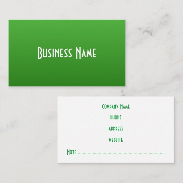 Professional Bright Green Business Card (Front/Back)