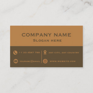 Professional Brown and Ochre Two-Tone Business Car Card