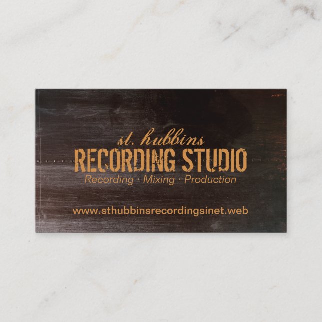 Professional Brown Grungy Metal Business Card (Front)