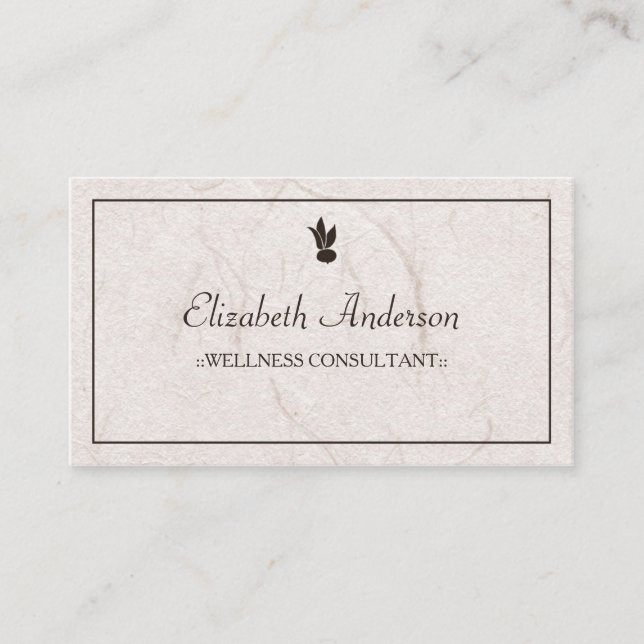 Professional Brown Nutrition Simple Organic Paper Business Card (Front)