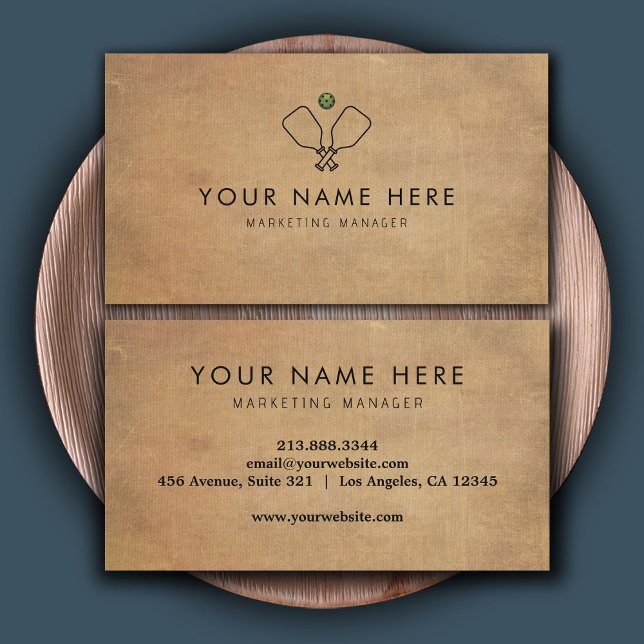 professional Brown Pickleball Business Card  (Creator Uploaded)