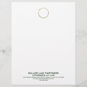 Professional Brushed Gold Logo Green Typography Custom Letterhead