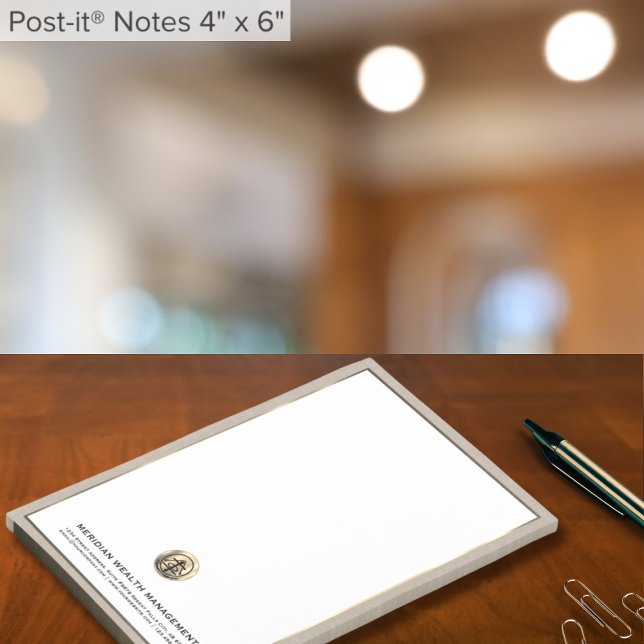 Professional Brushed Gold Seal Logo Custom 4x6 Post-it Notes (Creator Uploaded)