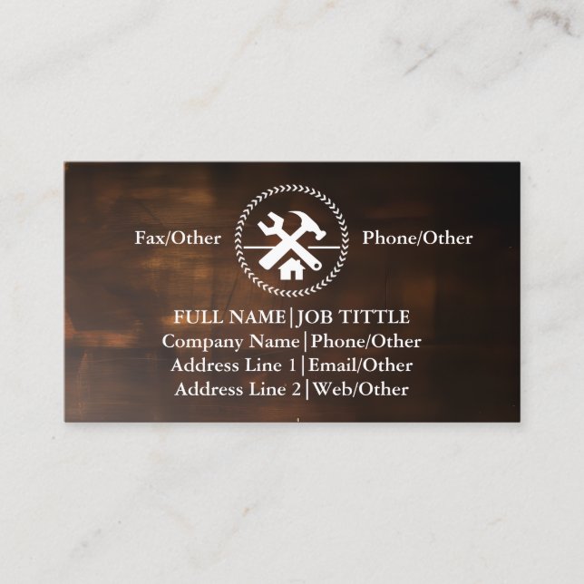 Professional Builder Carpenter Tools Woodworking B Business Card (Front)