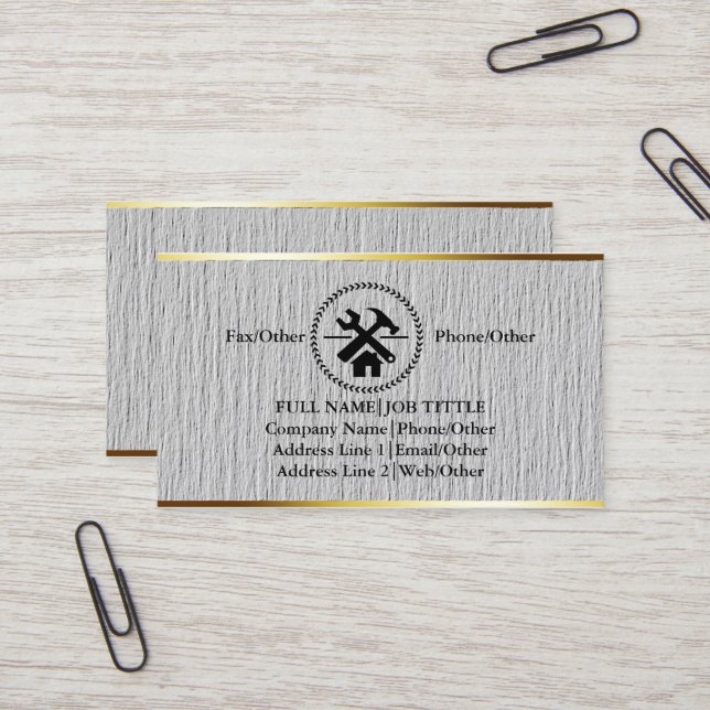 Professional Builder Carpenter Tools Woodworking B Business Card (Front/Back In Situ)