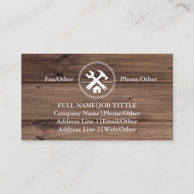 Professional Builder Carpenter Tools Woodworking B Business Card (Front)