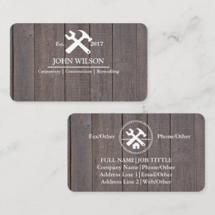 Professional Builder Carpenter Tools Woodworking B Business Card