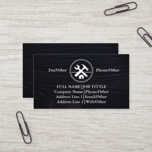 Professional Builder Carpenter Tools Woodworking Business Card