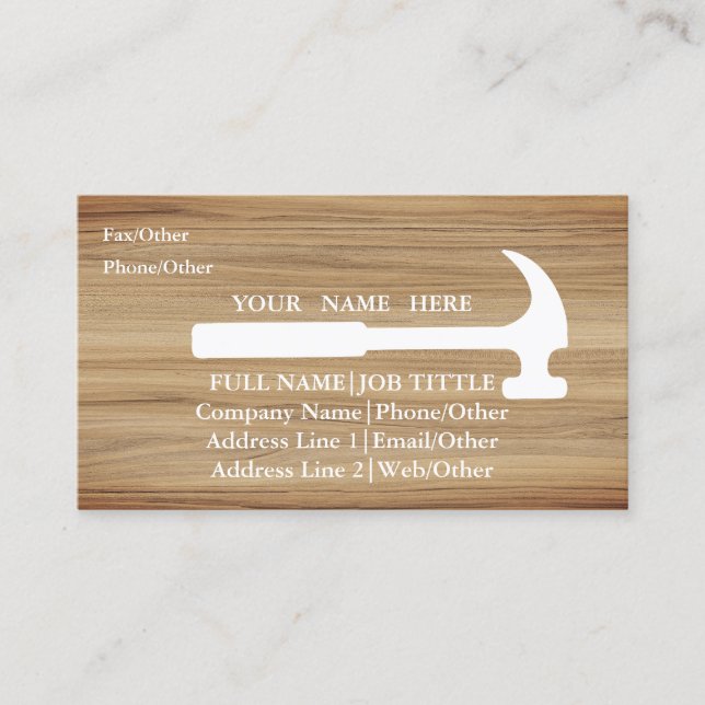 Professional Builder Carpenter Tools Woodworking Business Card (Front)