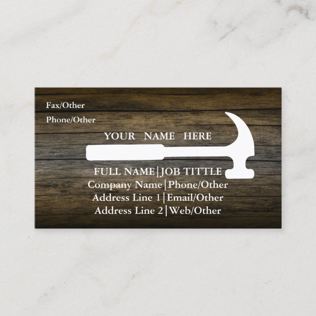 Professional Builder Carpenter Tools Woodworking Business Card (Front)