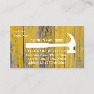 Professional Builder Carpenter Tools Woodworking Business Card