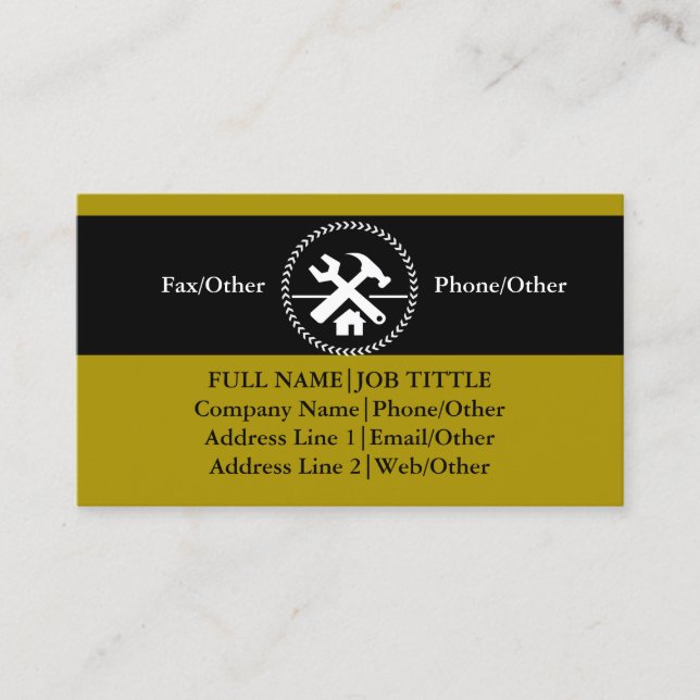 Professional Builder Carpenter Tools Woodworking Business Card (Front)