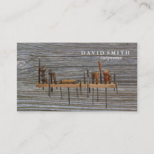 Professional Builder Carpenter Tools Woodworking Business Card