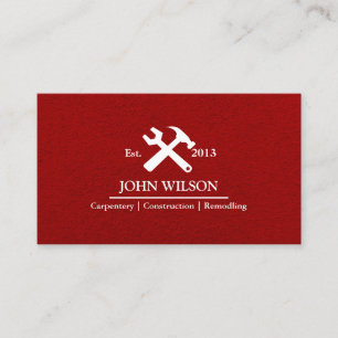 Professional Builder Carpenter Tools Woodworking Business Card