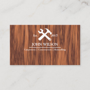 Professional Builder Carpenter Tools Woodworking Business Card