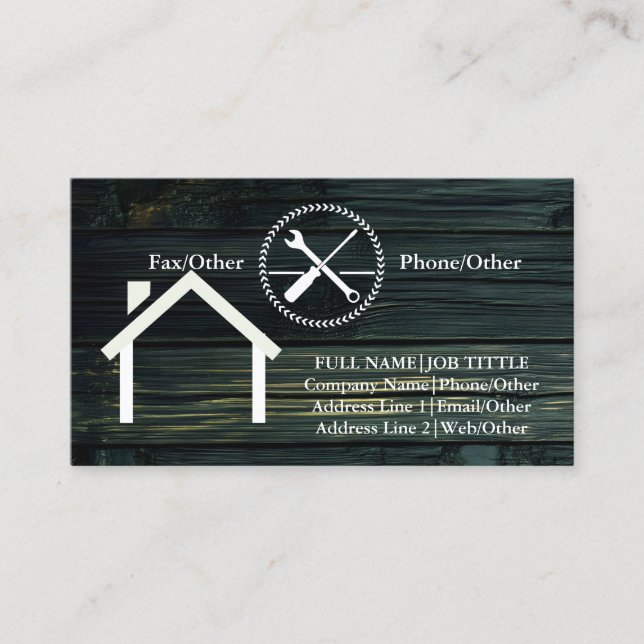 Professional Builder Carpenter Tools Woodworking Business Card (Front)