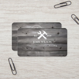 Professional Builder Carpenter Tools Woodworking Business Card
