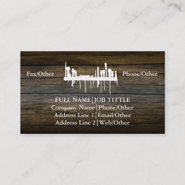 Professional Builder Carpenter Tools Woodworking Business Card (Front)
