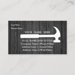 Professional Builder Carpenter Tools Woodworking Business Card