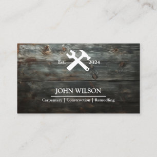 Professional Builder Carpenter Tools Woodworking Business Card
