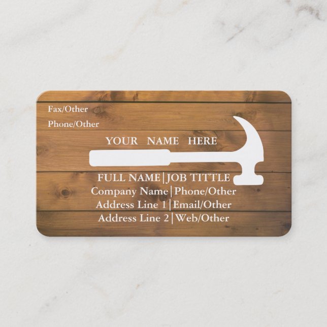 Professional Builder Carpenter Tools Woodworking Business Card (Front)