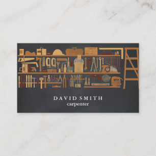 Professional Builder Carpenter Tools Woodworking Business Card