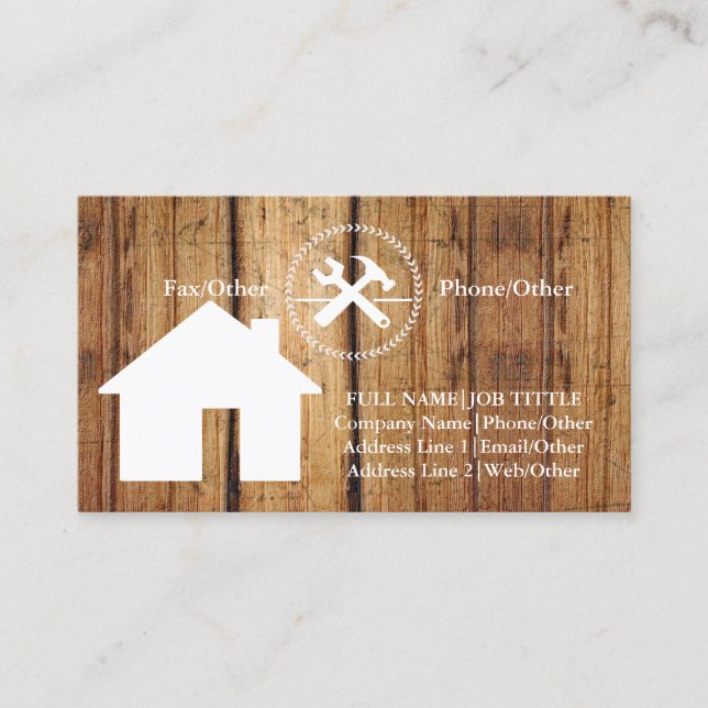 Professional Builder Carpenter Tools Woodworking Business Card (Front)