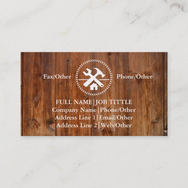 Professional Builder Carpenter Tools Woodworking Business Card (Front)