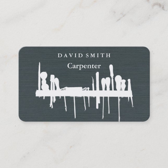 Professional Builder Carpenter Tools Woodworking Business Card (Front)