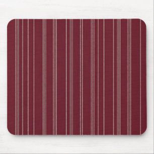 Professional Burgundy and Cream Pinstripe Pattern Mouse Pad