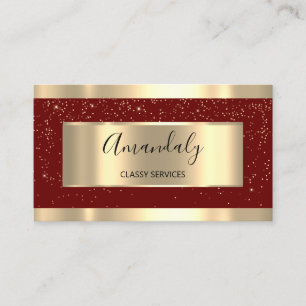 Professional Burgundy Gold Hairdresser Event Weddi Business Card