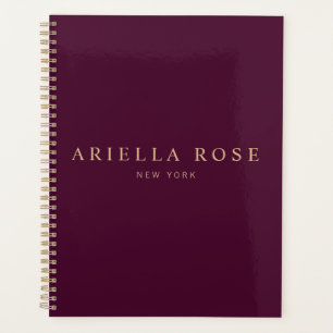Professional Burgundy Modern Elegant  Planner