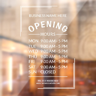 Professional Business 7 Days Opening Hours Time