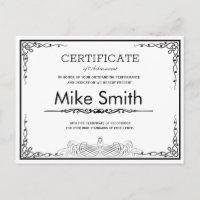 Professional Business Award Postcard | Custom Cert