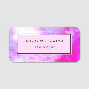 Professional Business Black Pink Purple Magnetic Name Tag