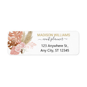 Professional Business Boho Flowers Return Address Return Address Label
