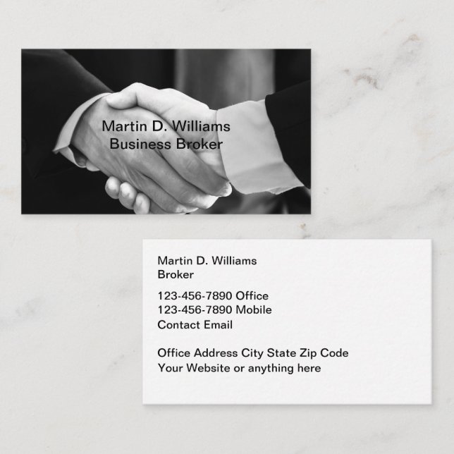 Professional Business Broker Business Cards (Front/Back)