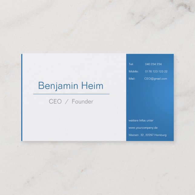Professional Business Business Business Cards Blue (Back)
