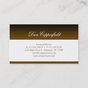 Professional Business Card Financial Planner Gold