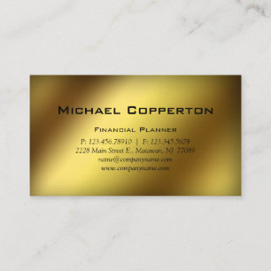 Professional Business Card Financial Planner Gold