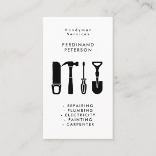Professional business card for carpenter, handyman