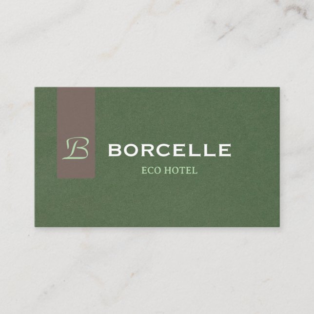 Professional Business Card in Elegant Olive Green  (Front)