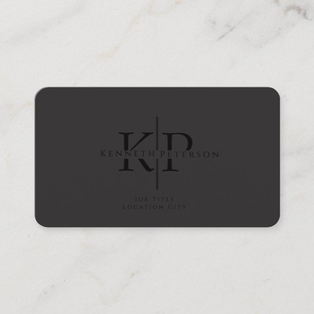 Professional Business Card Monogram Initials (Front)