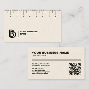 Professional Business Card with Ruler (cm)